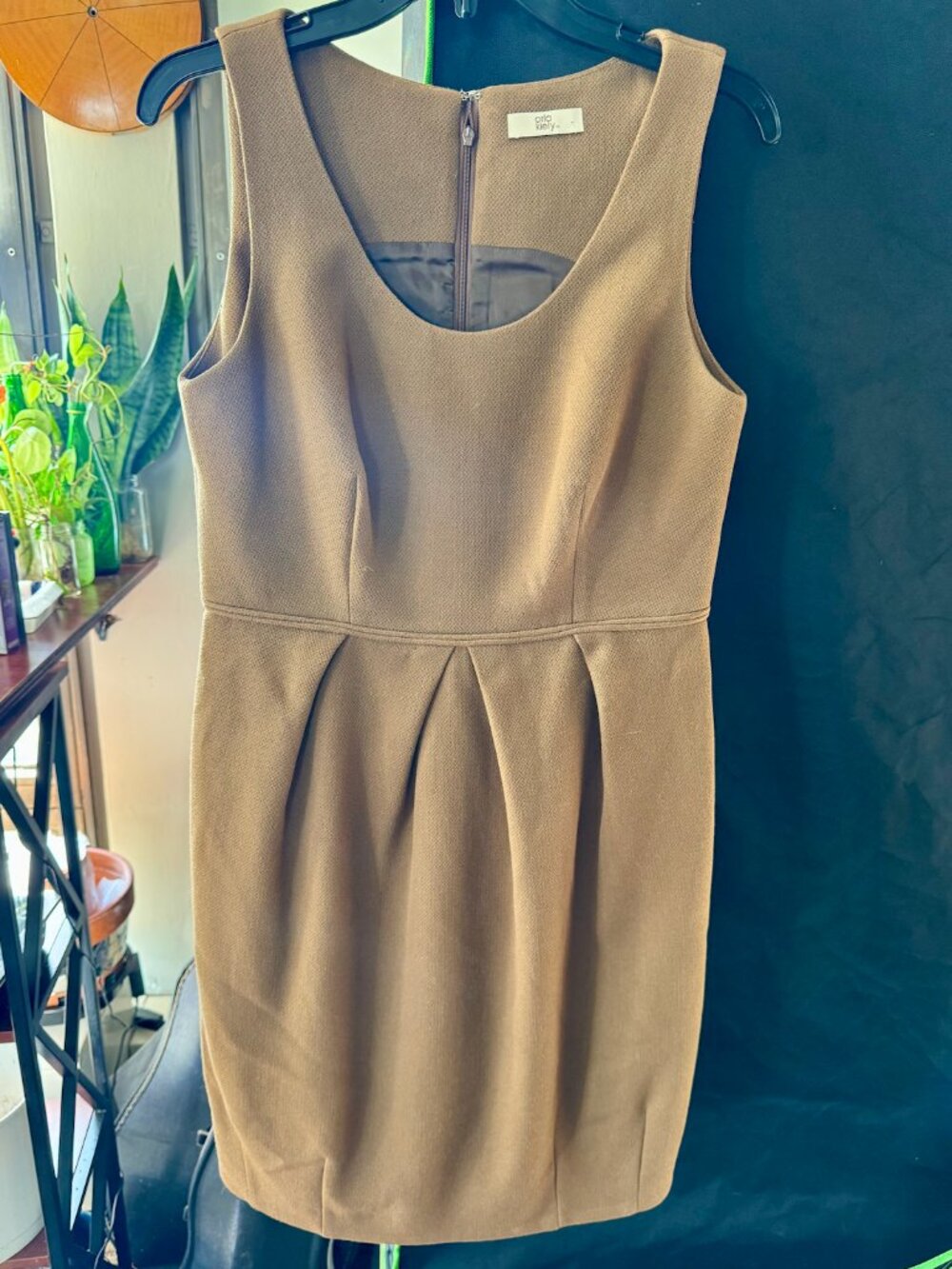 Orla Kiely Wool Blend Brown Pleated Dress Size 8